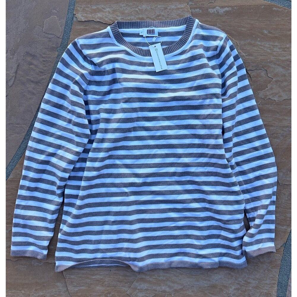 Urban Contenders Beige Striped Sweater Size Large NWT